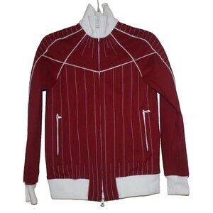 VALENTINO Tech Jersey Bomber Jacket in Burgundy Red Size 38 Worn Once
